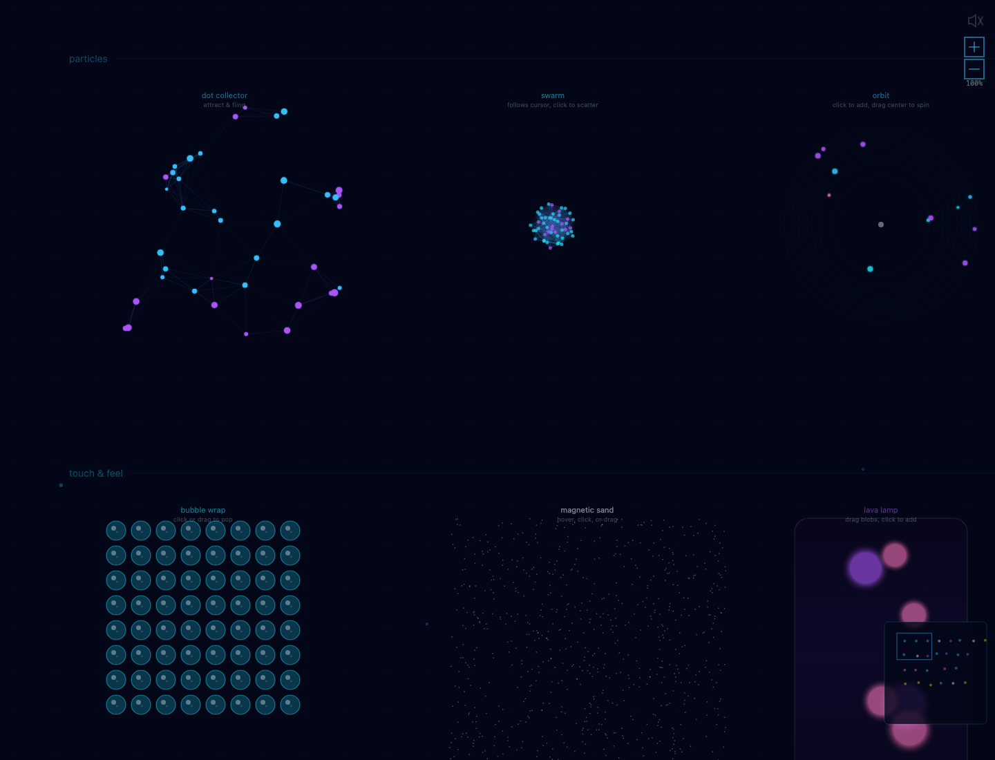 ADHD UI elements demo website screenshot